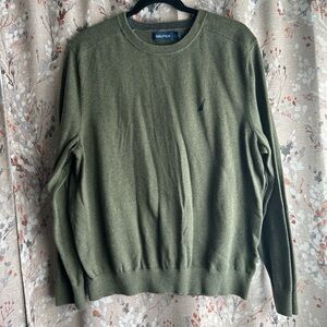Mens green nautica crewneck sweater